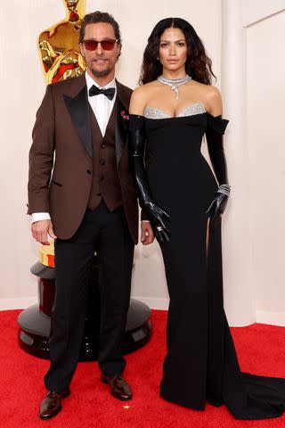 <p>Mike Coppola/Getty</p> Matthew McConaughey and Camila Alves attend the 96th Annual Academy Awards on March 10, 2024 in Hollywood, California.