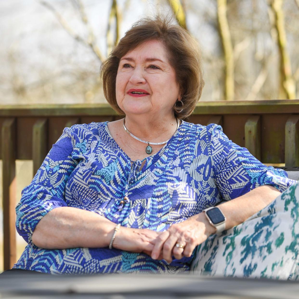 Jackson Woman of the Year Judy Renshaw recounts her experiences during an interview at her home in Jackson, Tenn., on Thursday, March 14, 2024