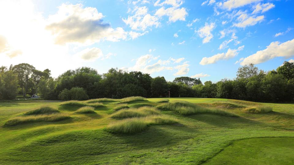 A hole at The Springs Golf Club showing off the hazards and tricky approaches to the greens around the golf course.