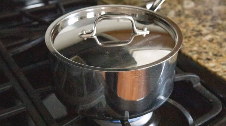 saucepan with lid on stovetop