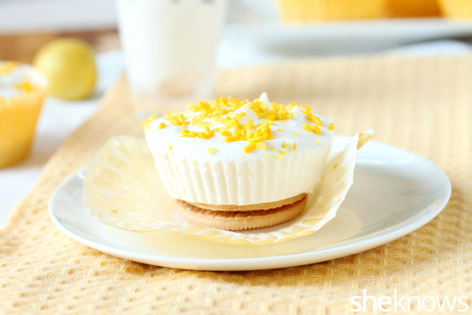 lemon cool whip cupcakes on plate