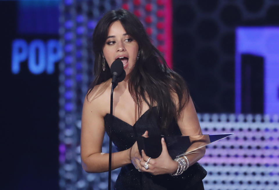 2018 American Music Awards - Show - Los Angeles, California, U.S., 09/10/2018 - Camila Cabello wins Favorite Song - Pop/Rock. REUTERS/Mario Anzuoni