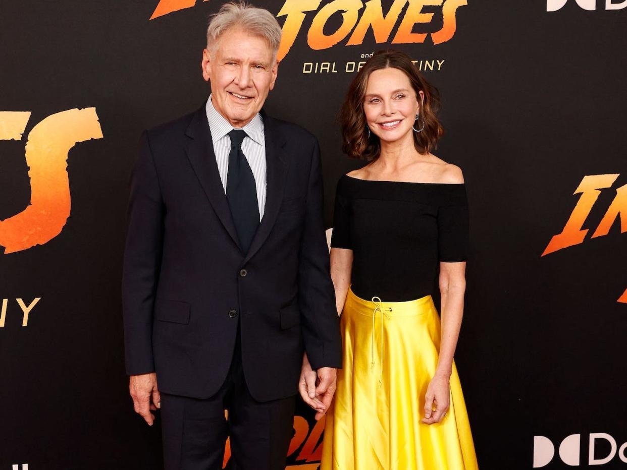 Harrison Ford and Calista Flockhart at the "Indiana Jones and the Dial of Destiny" premiere.