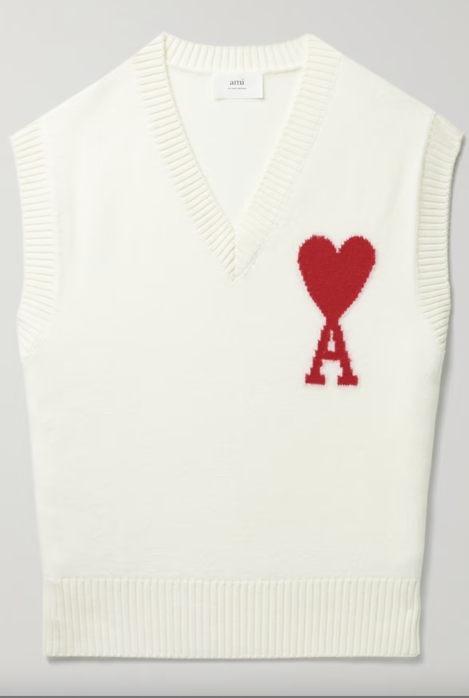 AMI PARIS Logo-Jacquard Wool Sweater Vest