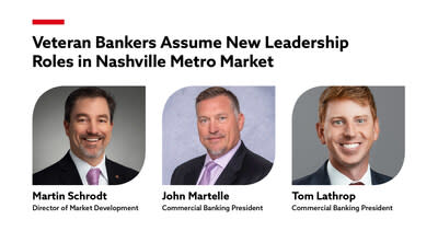 Simmons Bank promotes three veteran bankers to lead Nashville Metro Market business units.