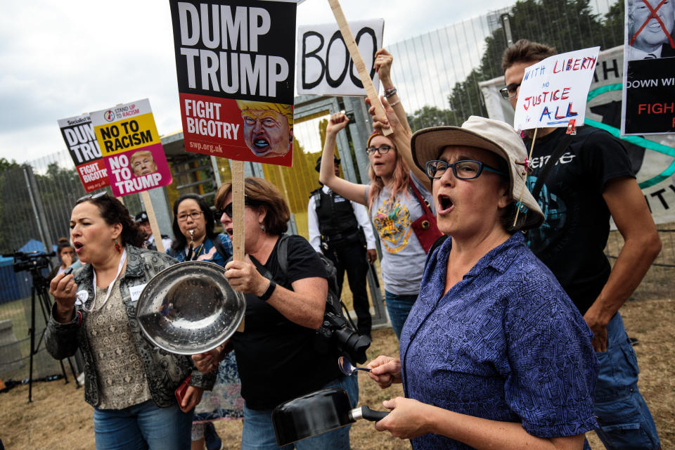 Protests against Trump’s U.K. visit