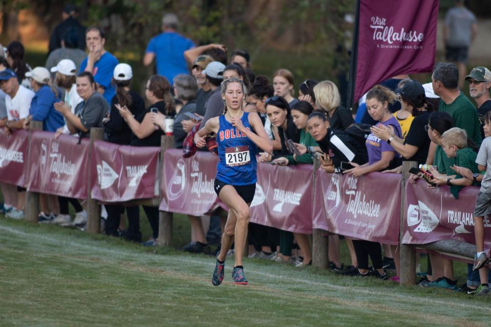 Bolles' Jillian Candelino runs at the FSU Invitational. High school cross country runners from across the state compete in the Florida State University Cross Country Invitational meet at Apalachee Regional Park in Tallahassee, Fla. Saturday, Oct. 16, 2021.