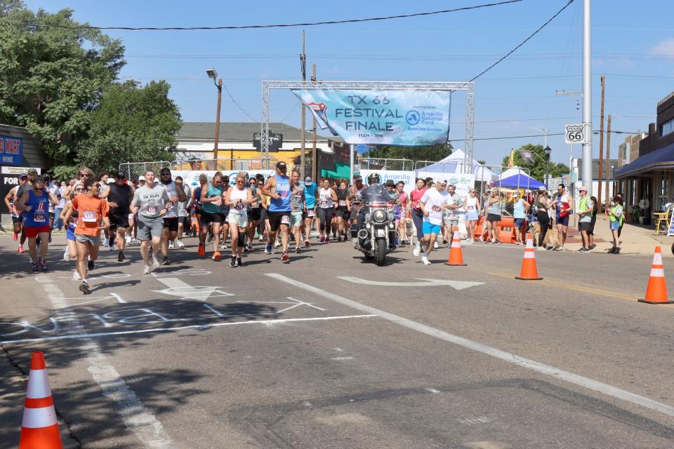 Participants start the run in the Fitness @ KT Black 5K Run, which was part of the Texas Route 66 Festival in Amarillo. The event was held Saturday morning, and proceeds will benefit Hope Lives Here.