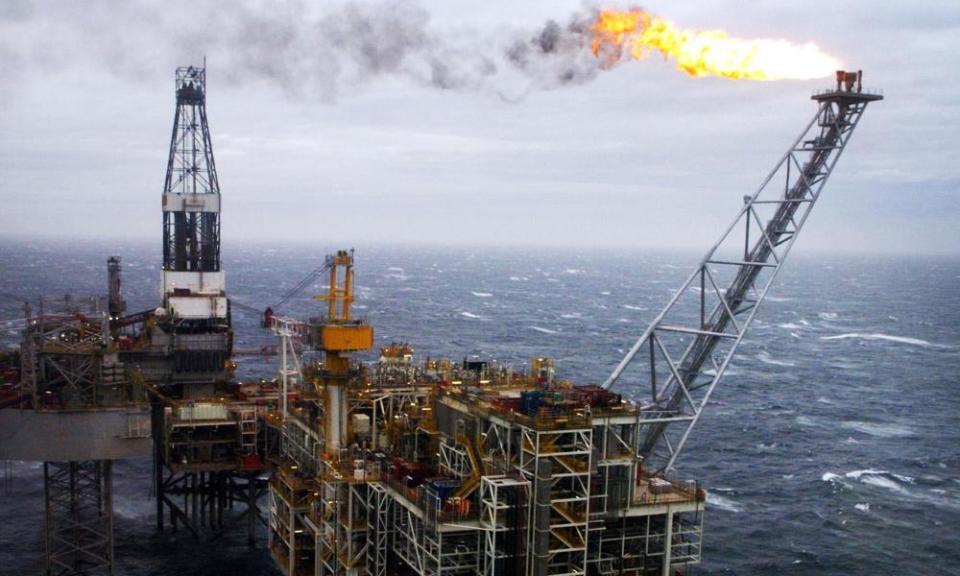 An oil rig in the North Sea