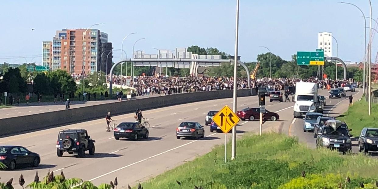 semi truck minneapolis protesters