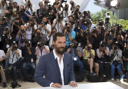 Cast member Matthew McConaughey poses during a photocall for the film "The Sea of Trees" in competition at the 68th Cannes Film Festival in Cannes, southern France, May 16, 2015. REUTERS/Yves Herman