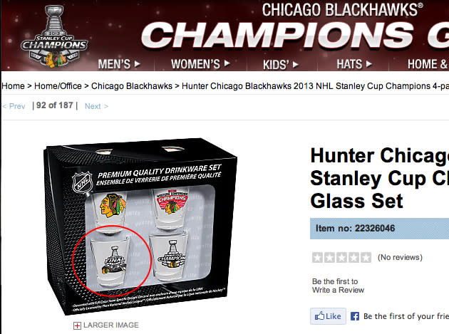 NHL's Stanley Cup shot glasses commemorate Blackhawks' triumph