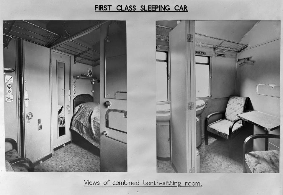 First Class LNER sleeping compartment 1930s