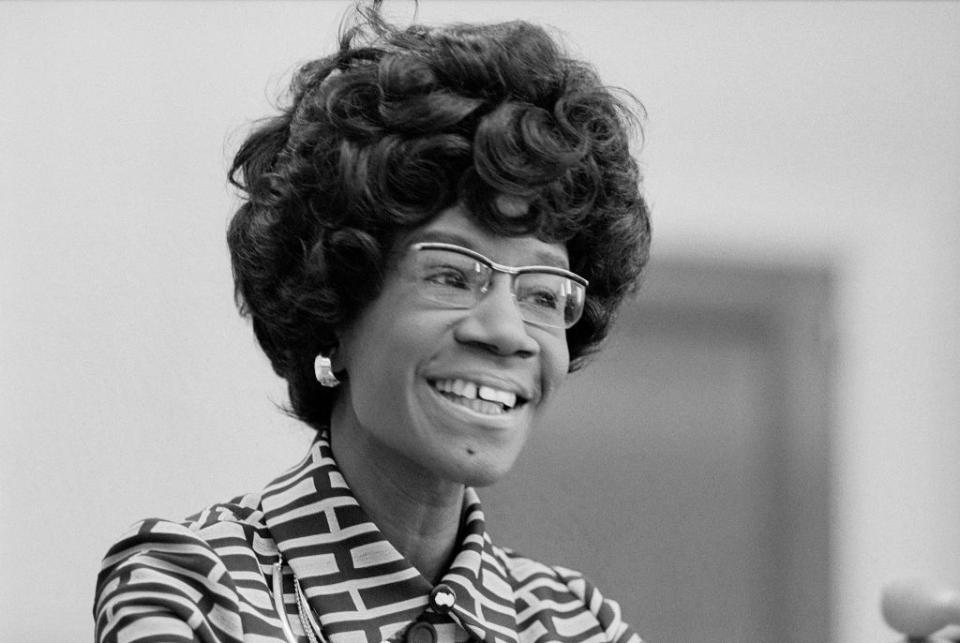 <p>Chisholm smiled during her presidential campaign announcement. </p>