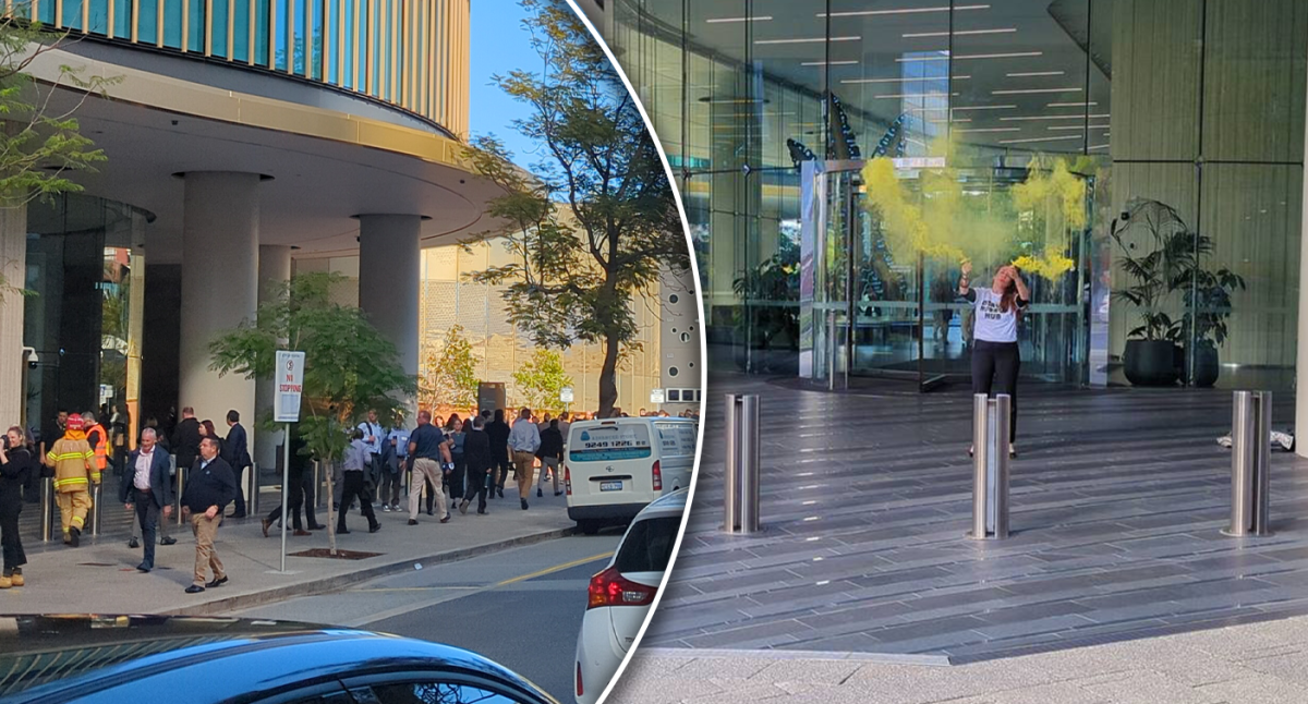 Woodside protest: Company's Perth headquarters evacuated after activists  fake gas leak