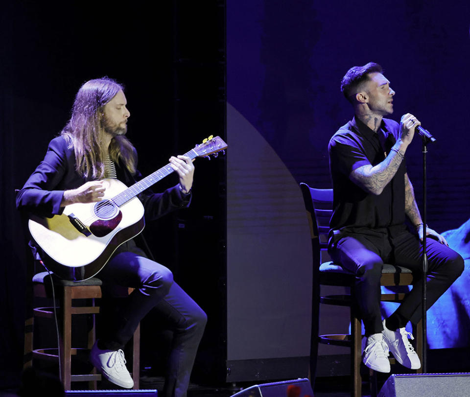 James Valentine and Adam Levine of Maroon 5  - Credit: Kevin Winter/Getty Images