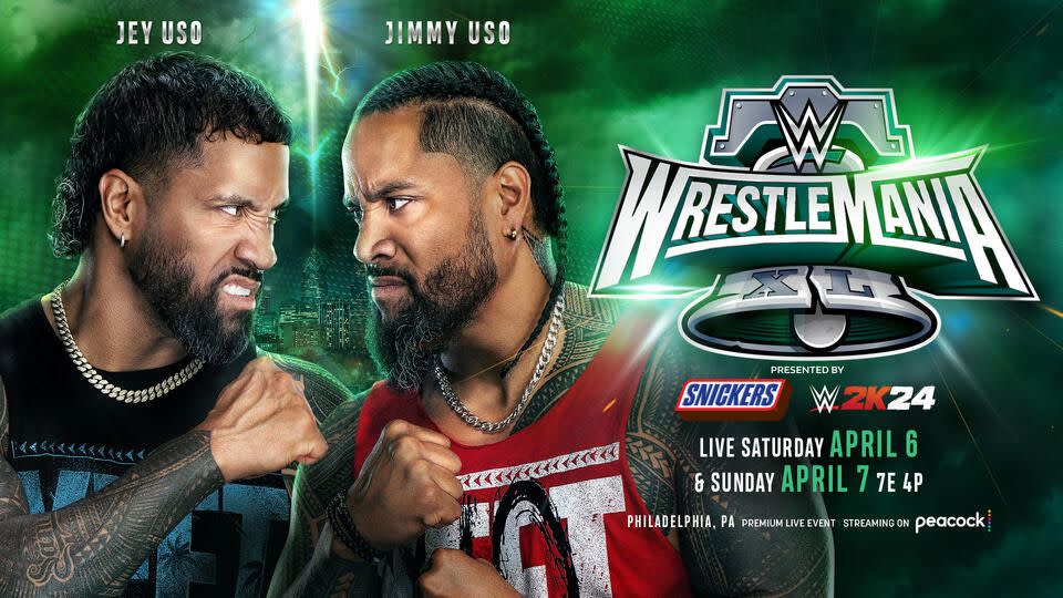 wwe wrestlemania 40 jimmy uso vs jey uso