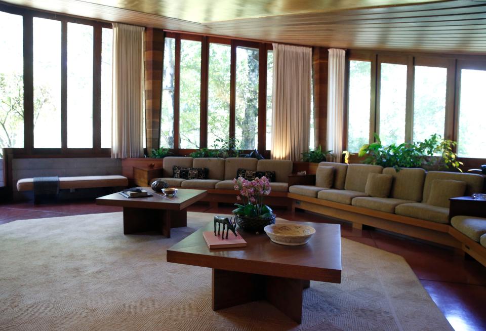 The Maynard Buehler House, designed by Frank Lloyd Wright, in California via 2019.