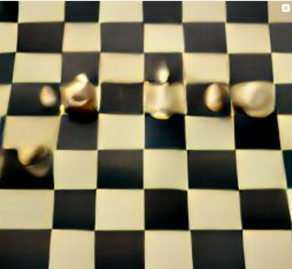AI generated photo of you falling onto a chess board