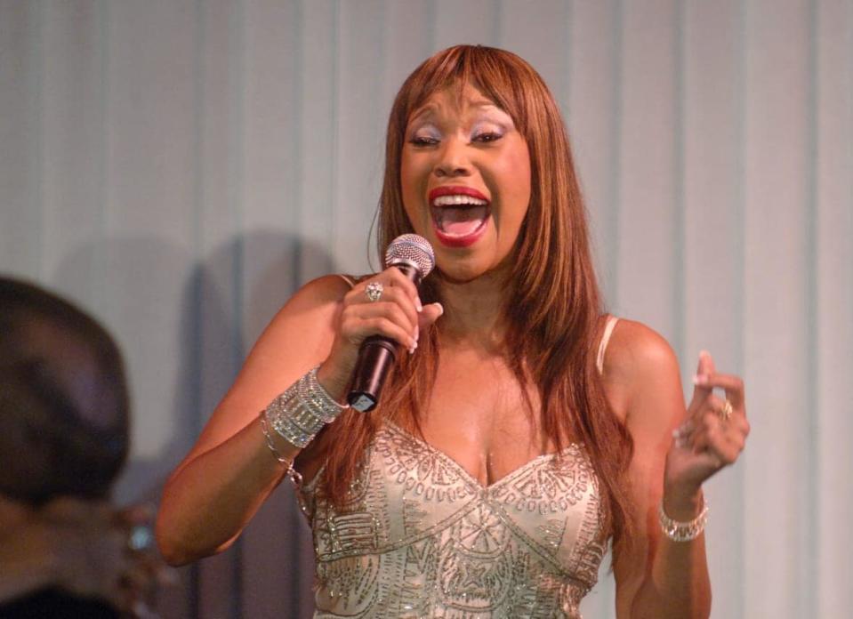 Anita Pointer of the Pointer Sisters performs at the 3rd annual Alfred Mann Foundation Innovation and Inspiration Gala on Sept. 9, 2006, in Beverly Hills, Calif. Anita Pointer, one of four sibling singers who topped the charts and earned critical acclaim as The Pointer Sisters, died Saturday, Dec. 31, 2022, at the age of 74, her publicist announced. (AP Photo/Phil McCarten, File)