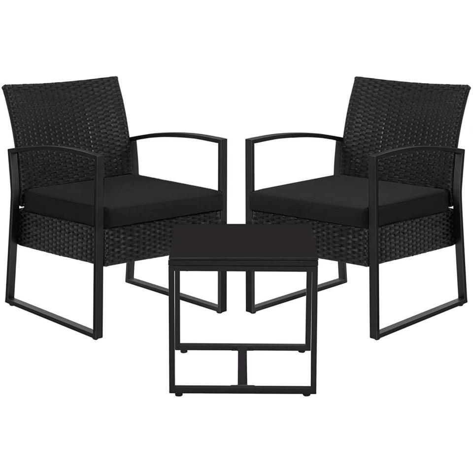 Songmics 3-Piece Bistro Outdoor Patio Furniture Set. Image via Walmart.