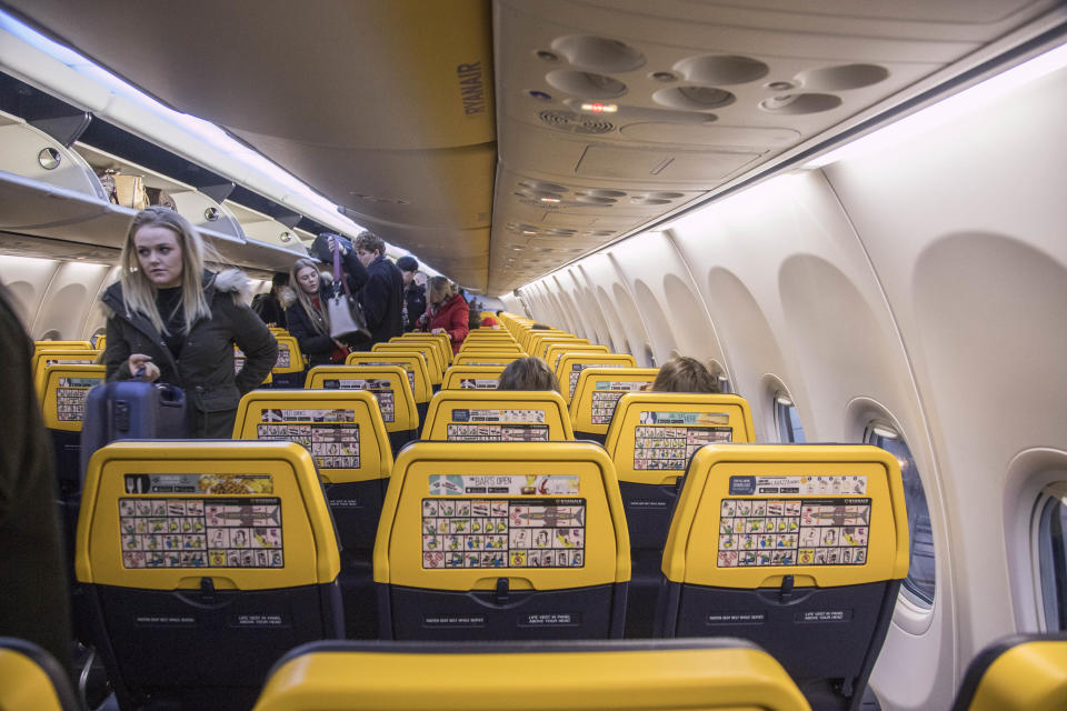 Low-cost airlines have many openings, and Ryanair sells lottery tickets on some European flights.  (Images by Nicolas Economou/SOPA/LightRocket via Getty Images)