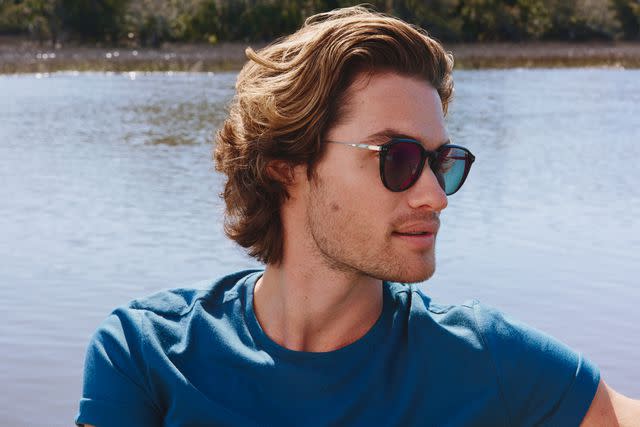 <p>Zenni Optical</p> Chase Stokes wearing EyeQLenz sunglasses