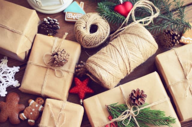 gift box on a wooden background