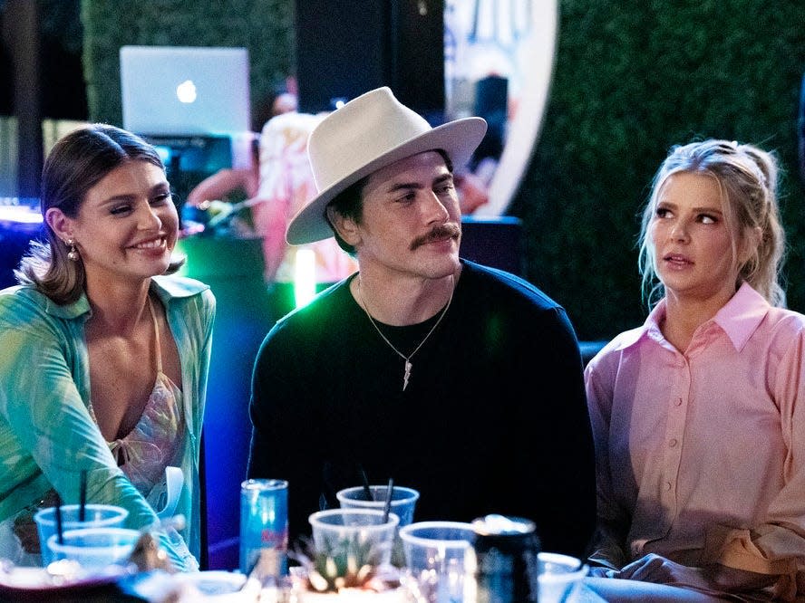 Raquel Leviss, Tom Sandoval, and Ariana Madix on "Vanderpump Rules."