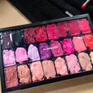 MAC Cosmetics tweeted this picture of a make-up artist's customized lip palette backstage at Kenneth Cole.<br><br>"Obsessed with @MAC_John_S's DIYed lip palette spotted backstage @KennethCole #nyfw"