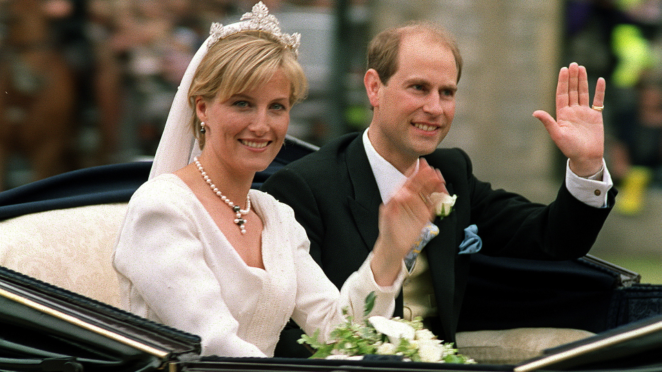 <p> When Prince Edward first crossed paths with Sophie Rhys-Jones in 1987, she was working at Capital Radio and he was dating her friend. However, the couple - who would go on to become the Count and Countess of Wessex, and then the Duke and Duchess of Edinburgh - properly started dating in 1993. They went on to marry in 1999 and have two children, Lady Louise Windsor and James, Earl of Wessex. </p>