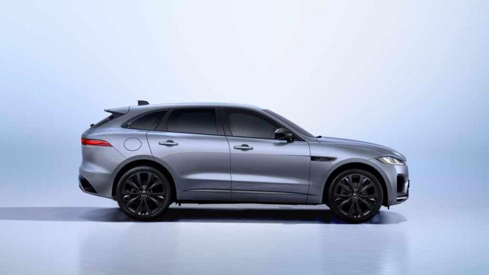 The Jaguar F-Pace 90th Anniversary Edition from the side