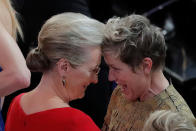 <p>Es sollte nicht der vierte Oscar für Meryl Streep, sondern der zweite für Frances McDormand werden. Bei den 90. Academy Awards in Los Angeles wurde die 60-Jährige für ihre Leistung in „Three Billboards Outside Ebbing, Missouri“ ausgezeichnet. Im Jahr 1997 hatte sie für ihre Rolle in „Fargo“ ihren ersten Oscar erhalten. (Bild: REUTERS/Lucas Jackson) </p>