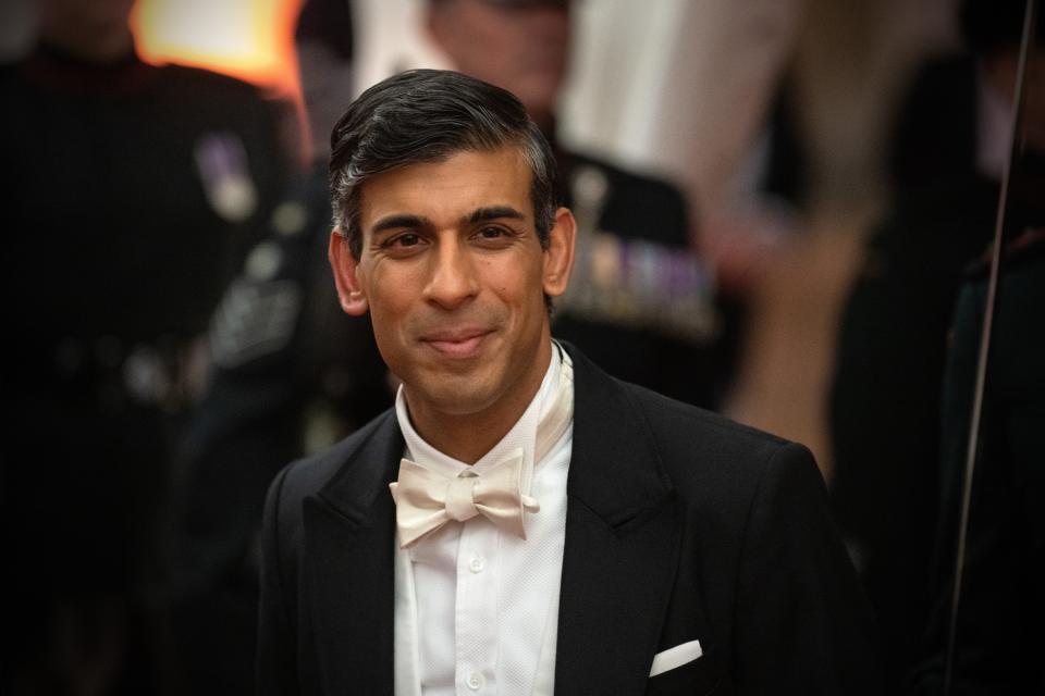 Prime minister, Rishi Sunak, attends the Lord Mayor’s Banquet at The Guildhall on 28 November 2022 in London (Getty Images)