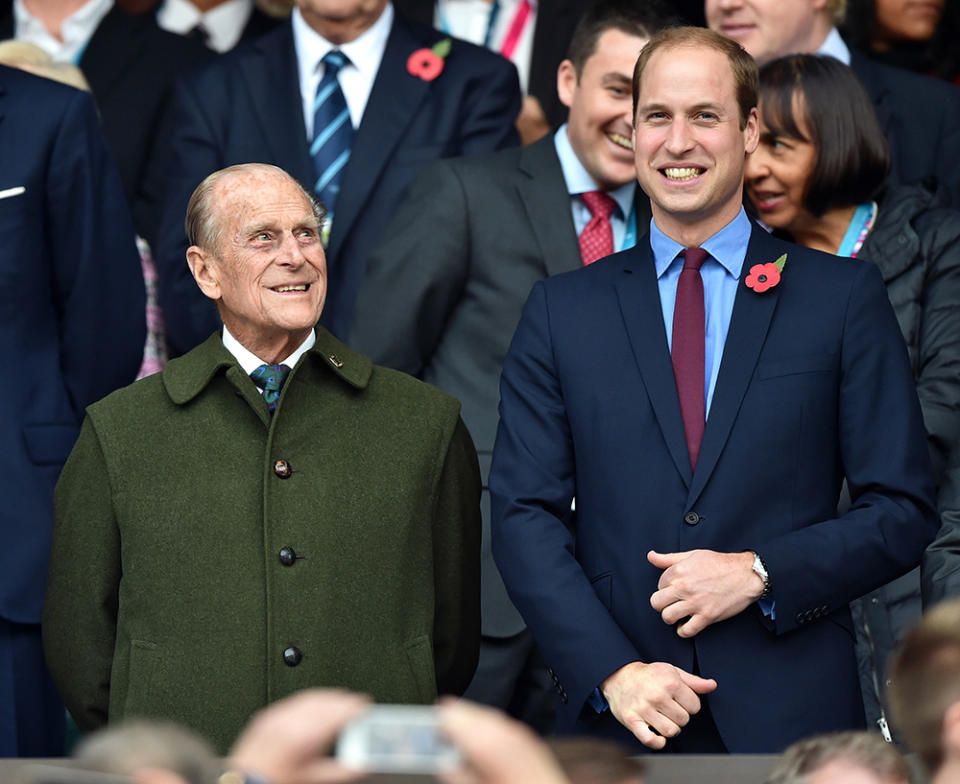 Prince Philip and Prince William attend rugby world cup