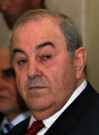 Former premier Iyad Allawi is pictured in 2010. A secular bloc which won the most seats in Iraq's March 2010 vote has suspended its participation in parliament, sparking a political crisis just days after US forces ended their mission