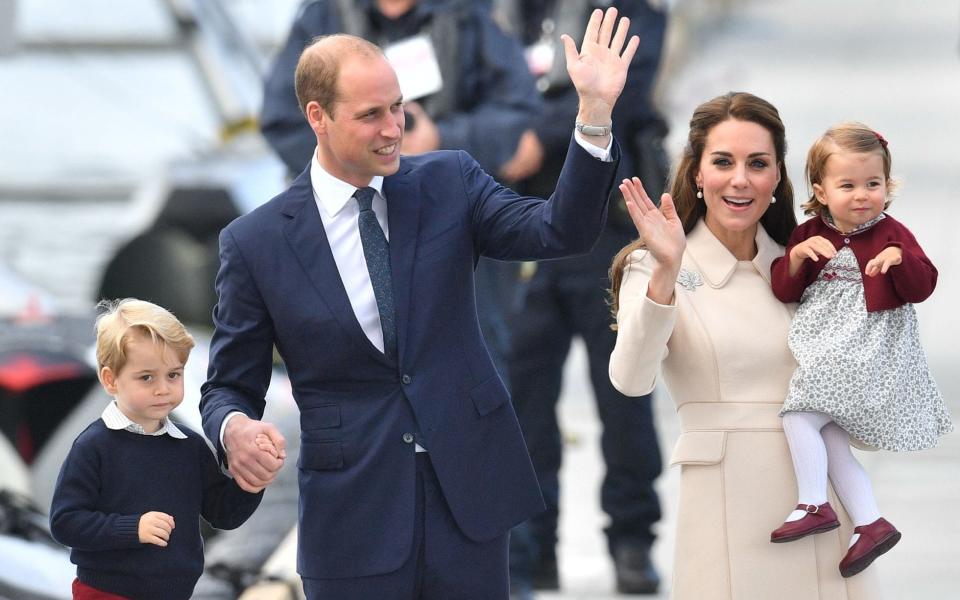 The Duke and Duchess of Cambridge, Prince George and Princess Charlotte in Canada last year  - Dominic Lipinski/PA