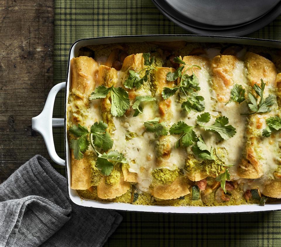 Veggie Enchiladas with Creamy Poblano Sauce