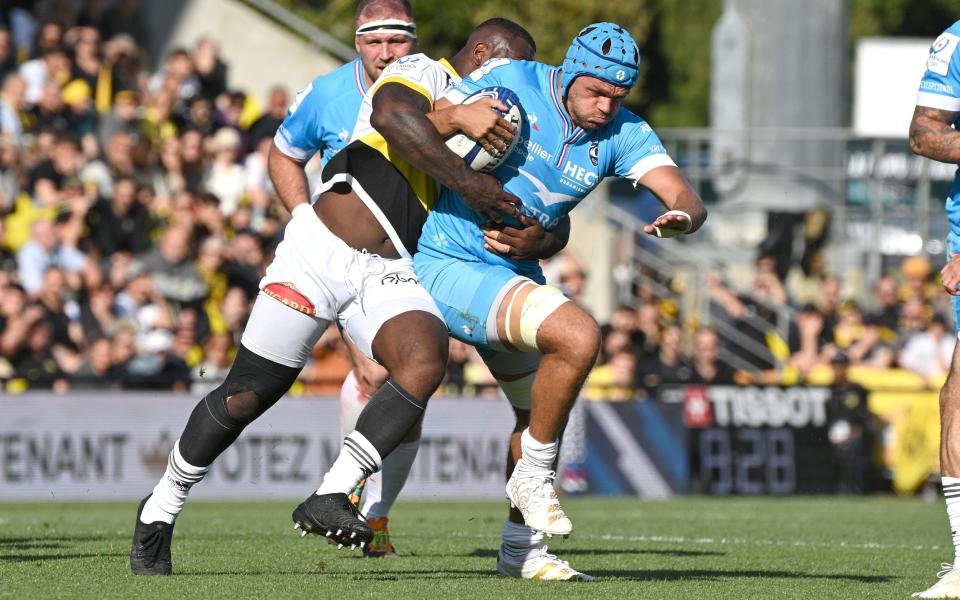 Zach Mercer of Montpellier during the Heineken Champions Cup Quarter Final match between Stade Rochelais and Montpellier Herault Rugby at Stade Marcel-Deflandre on May 7, 2022 in La Rochelle, France - Getty Images Europe 