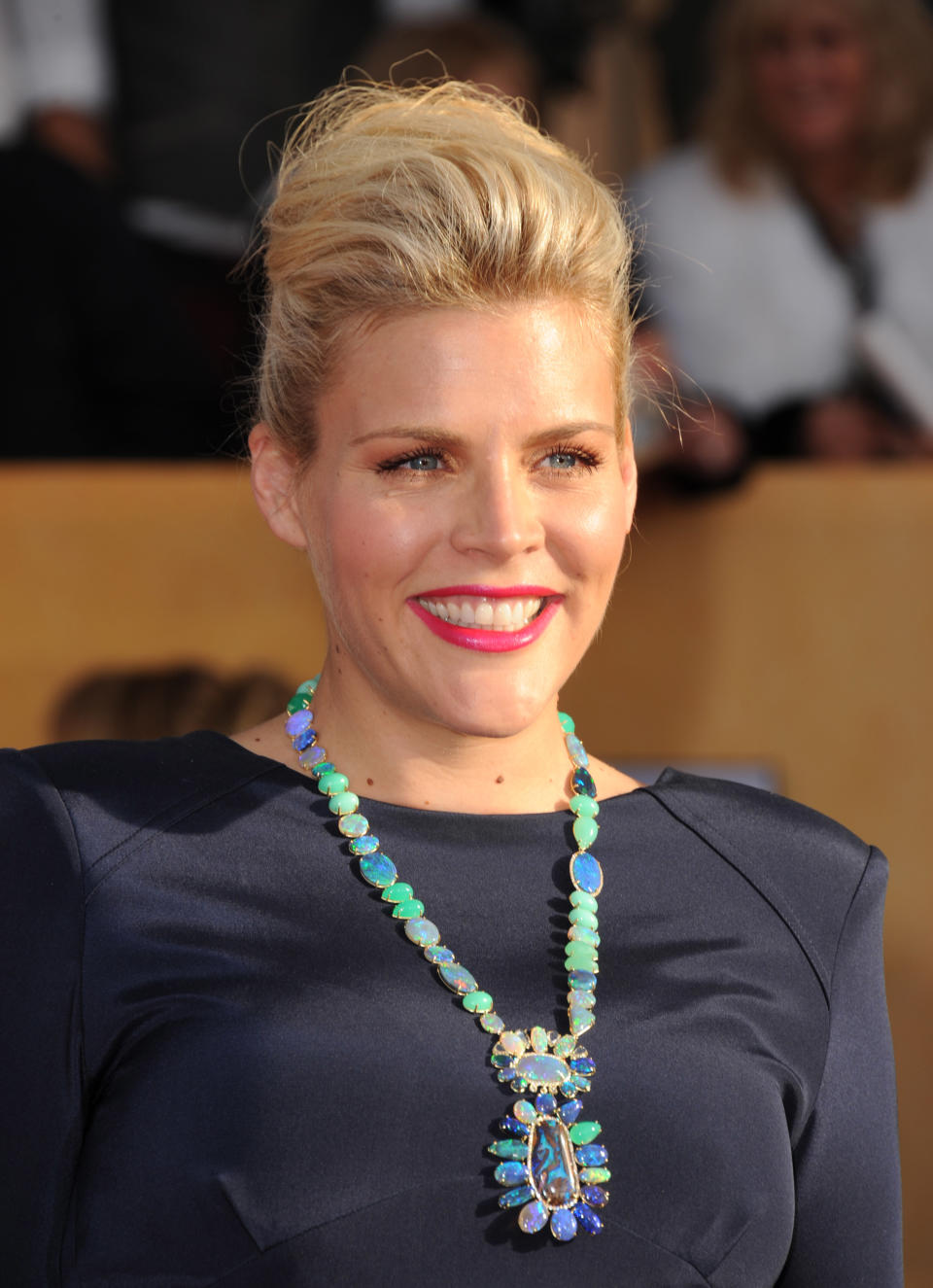 Busy Philipps arrives at the 19th Annual Screen Actors Guild Awards at the Shrine Auditorium in Los Angeles on Sunday, Jan. 27, 2013. (Photo by Jordan Strauss/Invision/AP)