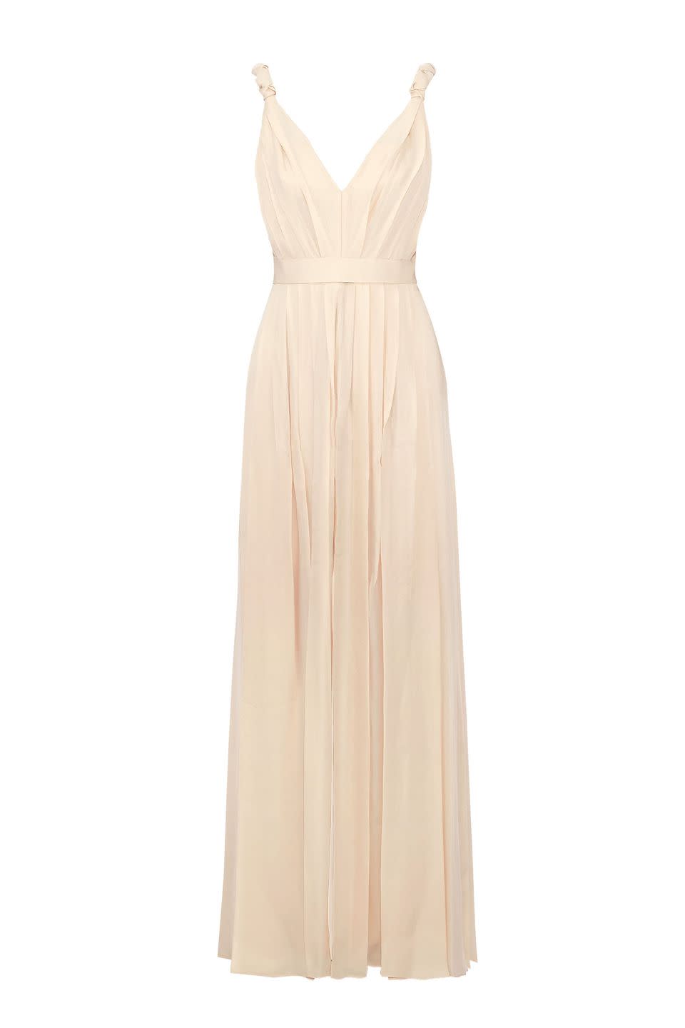 <p>A pleated gown with a higher waistband is both flattering and delicate. </p><p><em>Silk gown, £292, L'agence at The Outnet</em><br></p><p><a rel="nofollow noopener" href="https://www.theoutnet.com/en-gb/shop/product/gowns_cod7789028784954340.html#dept=INTL_Dresses_CLOTHING" target="_blank" data-ylk="slk:BUY;elm:context_link;itc:0;sec:content-canvas" class="link ">BUY</a></p>