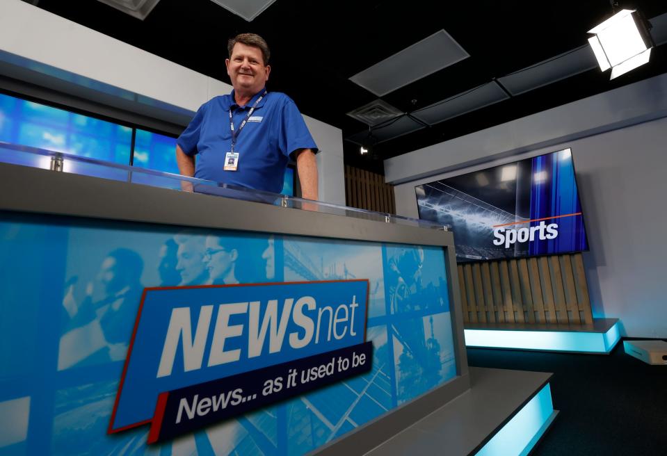 Vince Bodiford, the CEO of Bridge Media Networks, which includes NewsNet, is pictured in one of the TV studios at their Farmington Hills office on Oct. 4, 2022. Manoj Bhargava, the founder and owner of 5-Hour Energy brand, has been making a push into the TV market. Bodiford is a former newspaper publisher, including at The Monroe News and The Daily Telegram in Adrian.