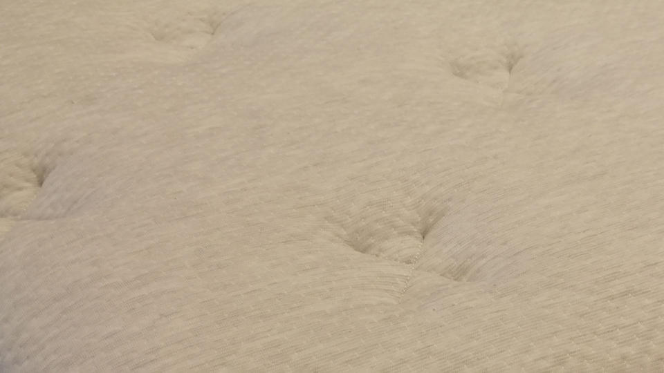 Close up of cover on Helix Dawn Luxe mattress