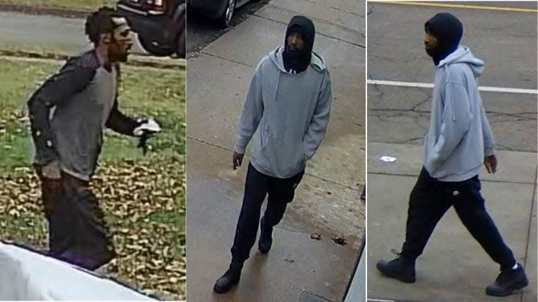 Surveillance photos of a suspect in a shooting outside Pinnon Meats, 2324 N. Court St., in Rockford.