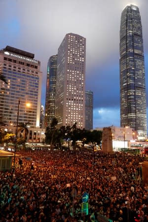 Civil servants attend a rally to support the anti-extradition bill protest in Hong Kong