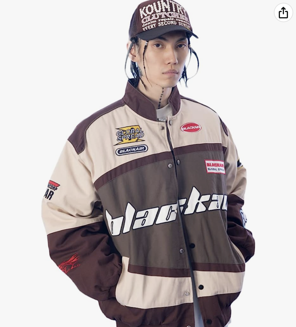 Mens Varsity Baseball Jacket Bomber Coats Cotton Fur Jackets Streetwear with Pocket
