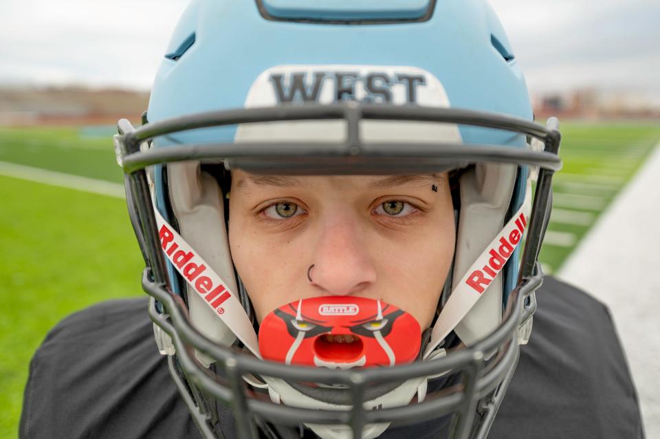 Pueblo West High School senior Alex Smith has been the only female on the team for three years.