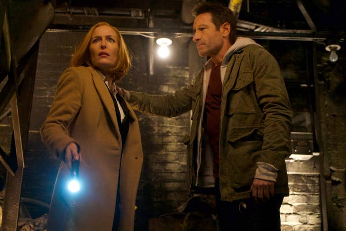 A picture of Scully and Mulder from The X-Files reboot in 2018