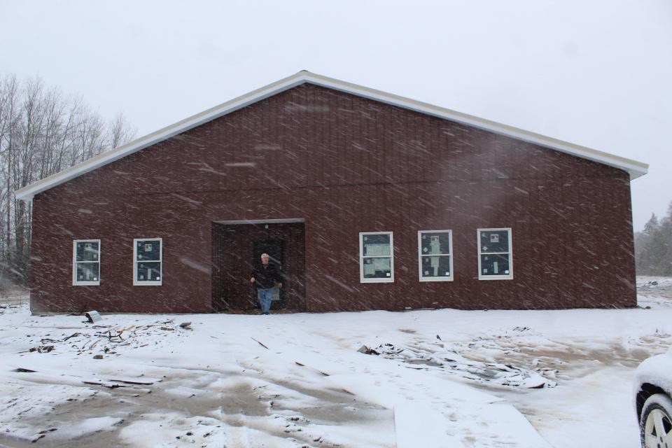 The new front doorway of the building on Court Street has been installed, creating a new entryway for the facility that will serve as a church, as well as house the ministries to help the needy in the community, including The Lord's Kitchen.