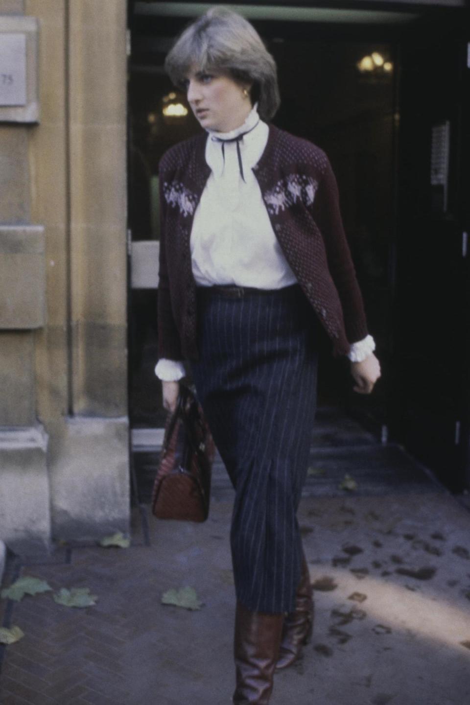 Lady Diana Spencer (Diana, Princess of Wales), the 19-year-old fiancee to the leaves her flat at Coleherne Court, Earl's Court in 1980 (Getty Images)